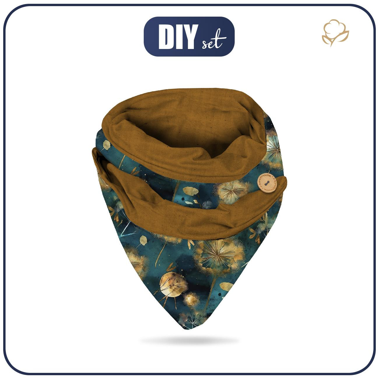 BUTTON SCARF - WATERCOLOR DANDELION PAT. 1 - sewing set