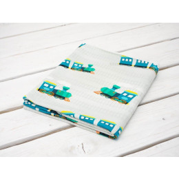 LOCOMOTIVES / blue - Viscose jersey WE210