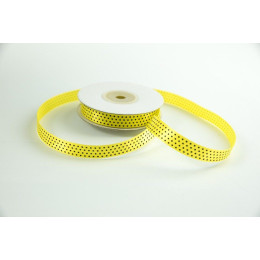 Satin Polka dot Ribbon width 12 mm YELLOW