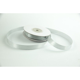 Satin Polka dot Ribbon width 12 mm GREY