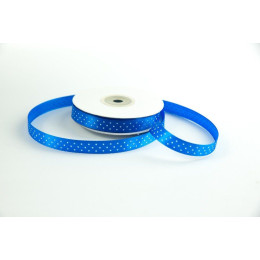 Satin Polka dot Ribbon width 12 mm CORNFLOWER