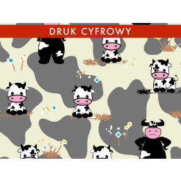 COWS ON BEIGE - looped knit 