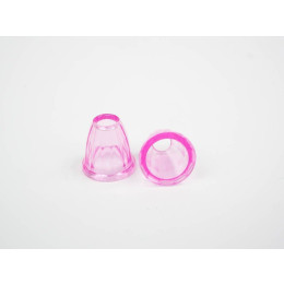 Plastic Cord Ends 11mm - transparent pink