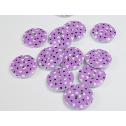 Wooden Button Heart -LIGHT PURPLE