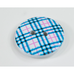 Wooden STRIPES Button - BLUE