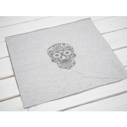 SKULL (ETNO) "M" / melange light grey - panel, looped knit PE240