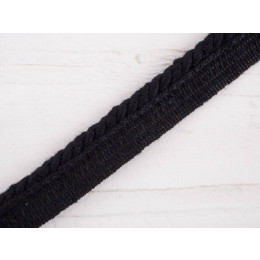 decorative cotton flanged cord -  black