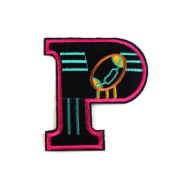 Iron on Patch letter P - fuchsia