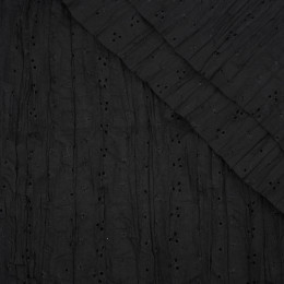 BLACK - Embroidered Crashed Batiste