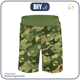 KID`S SHORTS (RIO) - SHARKS MORO - looped knit fabric 