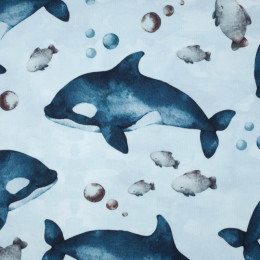 ORCAS (THE WORLD OF THE OCEAN) / CAMOUFLAGE pat. 2 (light blue)