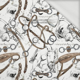 100cm HORSE-RIDING (HOBBIES AND JOBS) / white - looped knit fabric