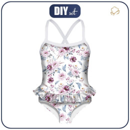 Girl's swimsuit - WATERCOLOR BOUQUET Pat. 2