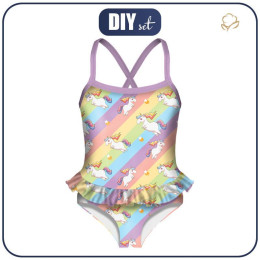 Girl's swimsuit - UNICORNS pat.1 