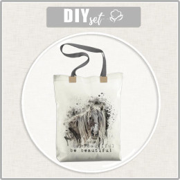 SHOPPER BAG - BE BEAUTIFUL (BE YOURSELF) - Waterproof woven fabric - sewing set