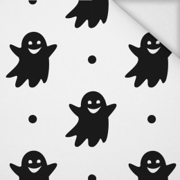 HALLOWEEN BLACK GHOSTS / white - looped knit SP250