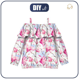 Bardot neckline blouse (VIKI) - MAGNOLIAS - sewing set