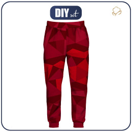 MEN'S JOGGERS (GREG) - ICE pat. 2 / red - sewing set