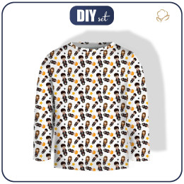 Longsleeve - MAGICAL FRIENDS pat. 2 (MAGIC SCHOOL) / white - sewing set