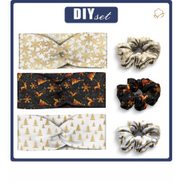 HEADBAND AND HAIR ELASTIC 3KPL - PATTERN 15 - sewing set