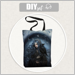 SHOPPER BAG - GOTHIC GIRL pat. 2 - Waterproof woven fabric - sewing set