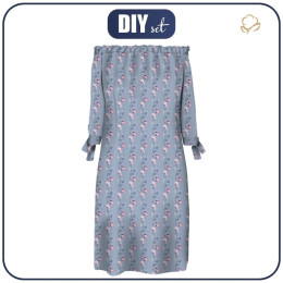 DRESS "CARMEN" - WATERCOLOR BOUQUET Pat. 3 - sewing set