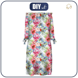 DRESS "CARMEN" - WILD ROSE PAT. 3 (IN THE MEADOW) - sewing set