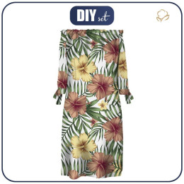 DRESS "CARMEN" - HIBISCUS - sewing set