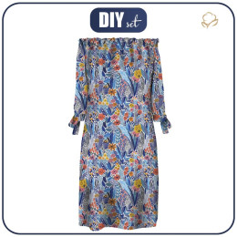 DRESS "CARMEN" - COLORFUL MEADOW - sewing set