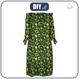DRESS "CARMEN" - MINI PARADISE FRUITS pat. 3 (PARADISE GARDEN)  - sewing set