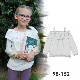 PAPER SEWING PATTERN - Bardot neckline blouse VIKI (98-152)