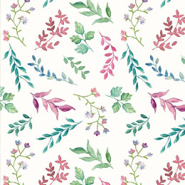 COLORFUL HERBARIUM / white - looped knit 