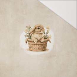 BUNNY IN A BASKET PAT. 2 - panel (60cm x 50cm) Hydrophobic brushed knit