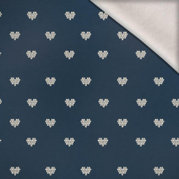 HEARTS / (acid) dark blue (NORWEGIAN PATTERNS)  - brushed knitwear with elastane ITY