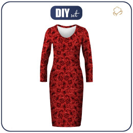 PENCIL DRESS (ALISA) - ROSES - sewing set