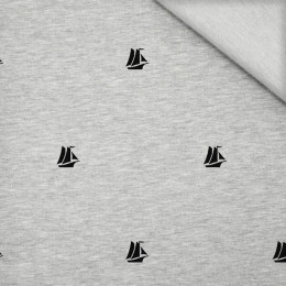SAILING SHIPS (MINIMAL) / M-01 melange light grey - looped knit SP250