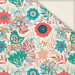 FOLK BIRDS / white - Linen 100%