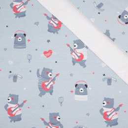 Rock N Roll bear / grey - looped knit 