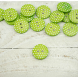 Plastic button with dots middle - lime