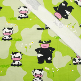 COWS ON GREEN - looped knit 