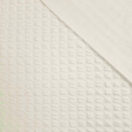 Cotton Waffle Knit Fabric - Cloud Dancer/ ECRU (D-02) 