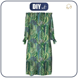 DRESS "CARMEN" - GREEN JUNGLE pat. 1 - sewing set