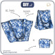 XL bag with in-bag pouch 2 in 1 - BATIK pat. 1 / classic blue - sewing set