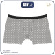 MEN'S BOXER SHORTS - WHITE DOTSIES / grey 