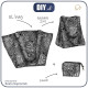 XL bag with in-bag pouch 2 in 1 - ZEBRA LEAVES - sewing set