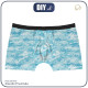 MEN'S BOXER SHORTS - CAMOUFLAGE - scribble / light blue