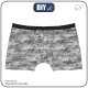MEN'S BOXER SHORTS - CAMOUFLAGE - scribble / grey
