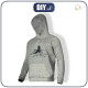 MEN’S HOODIE - EAGLE (ADVENTURE) / melange light grey - sewing set 