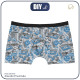 MEN'S BOXER SHORTS - STREET STYLE PATTERN NO. 8 
