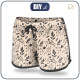 Women’s boardshorts - LEAVES pat. 10 (gold) - sewing set